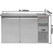 Холодильний стіл для пива 1,5 x 0,7 м - 2 дверцят GGM Gastro
