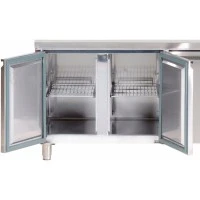 Холодильний стіл ECO - 2,2 x 0,7 m - 3 скляних дверей та 2 шухляди 1/2 GGM Gastro
