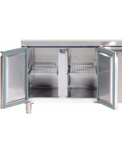 Холодильний стіл ECO - 2,2 x 0,7 m - 3 скляних дверей та 2 шухляди 1/2 GGM Gastro