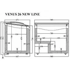 VENUS NL 26 (240л) Морозильна скриня з гнутим розсувним склом CRYSTAL S.A. Греція