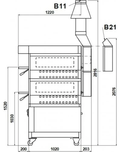 Піч для піци P110/A 2/SP (Moretti Forni)
