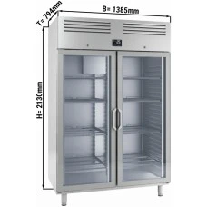 Морозильна шафа (GN 2/1) - з 2 скляними дверима GGM Gastro
