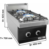 Плита газова, 2 конфорки (9,5 кВт) з п''єзо елементом' GGM Gastro