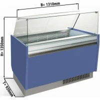 Вітрина для морозива 1,25 x 0,92 м - блакитна GGM Gastro