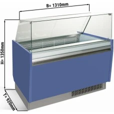 Вітрина для морозива 1,25 x 0,92 м - блакитна GGM Gastro